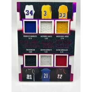 2024 Leaf Game Used 6 Patch Pink 10/15 SP Barkley Kareem Duncan Garnett Drexler